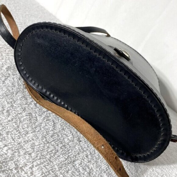 Vintage Black Leather Binoculars Case with Strap & Lens Caps - Picture 10 of 16